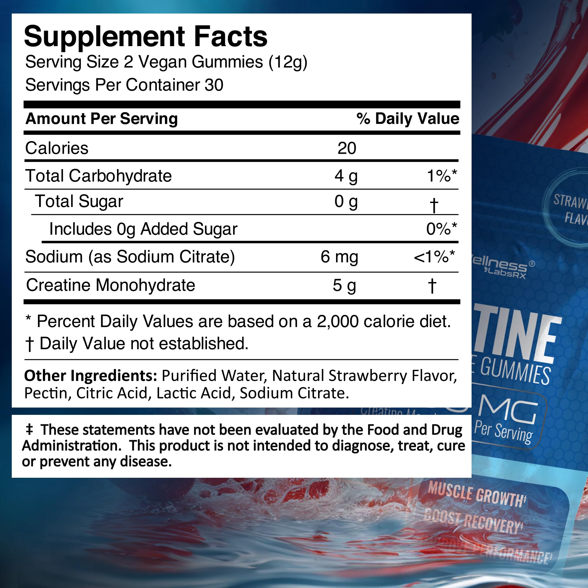 Creatine Gummies 5000mg Monohydrate | WELLNESS LABSRX

