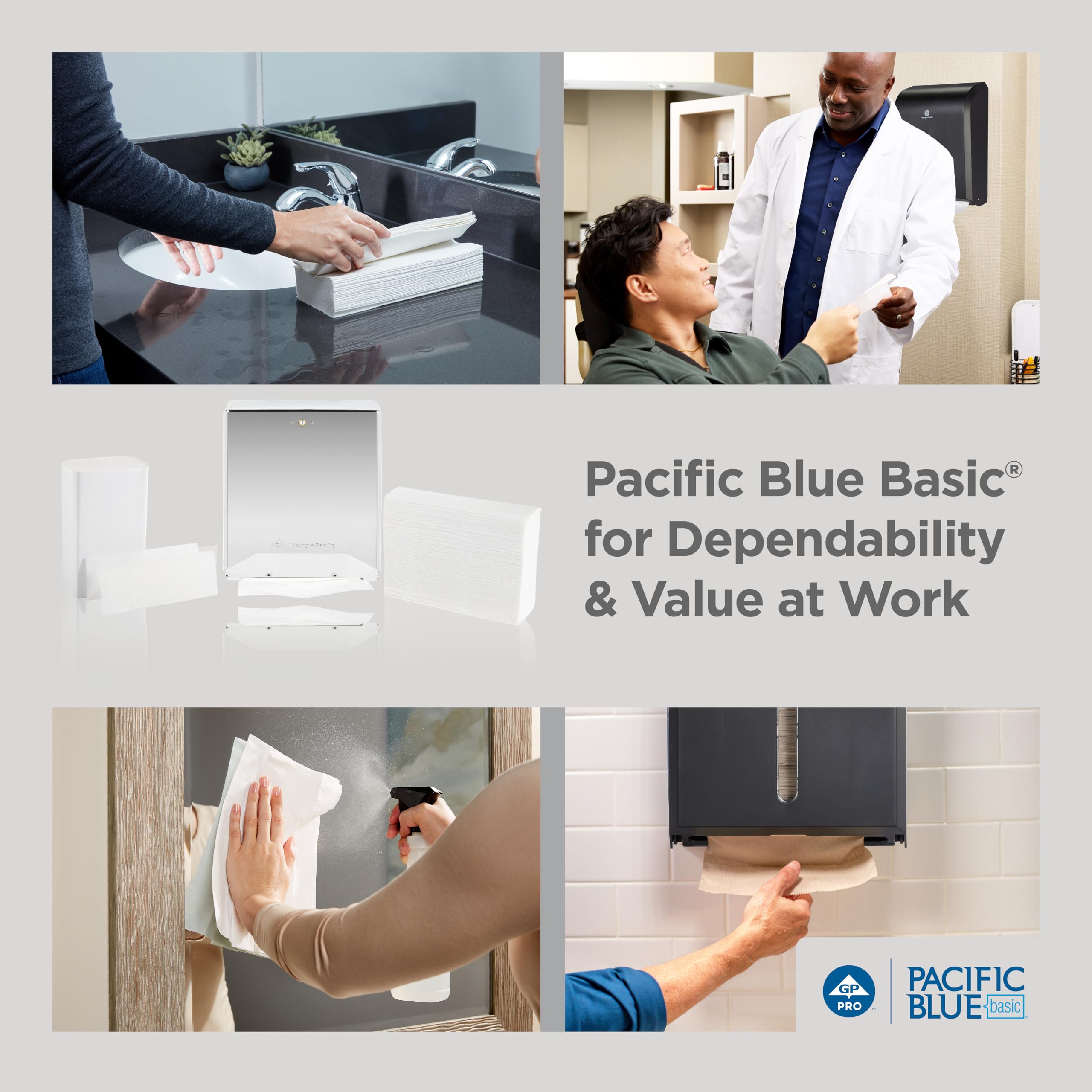 GP PRO Basic S-Fold Recycled Paper Towels

