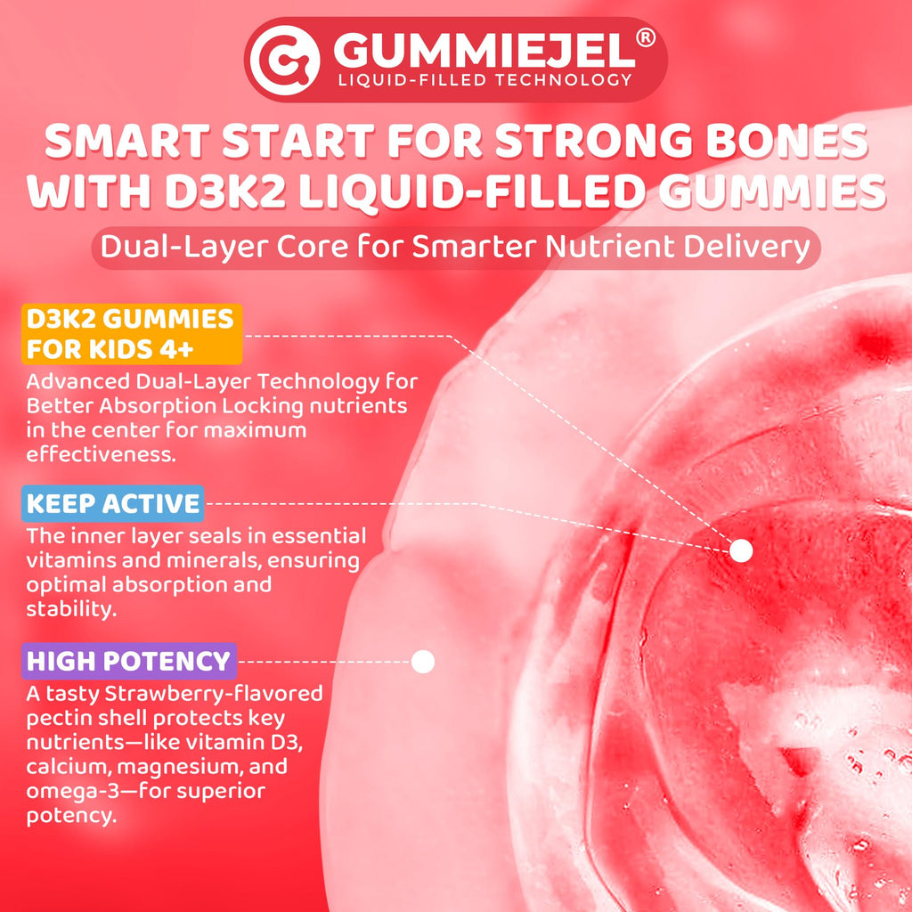 Vitamin D3 K2 Calcium Gummies for Kids | Sugar-Free

