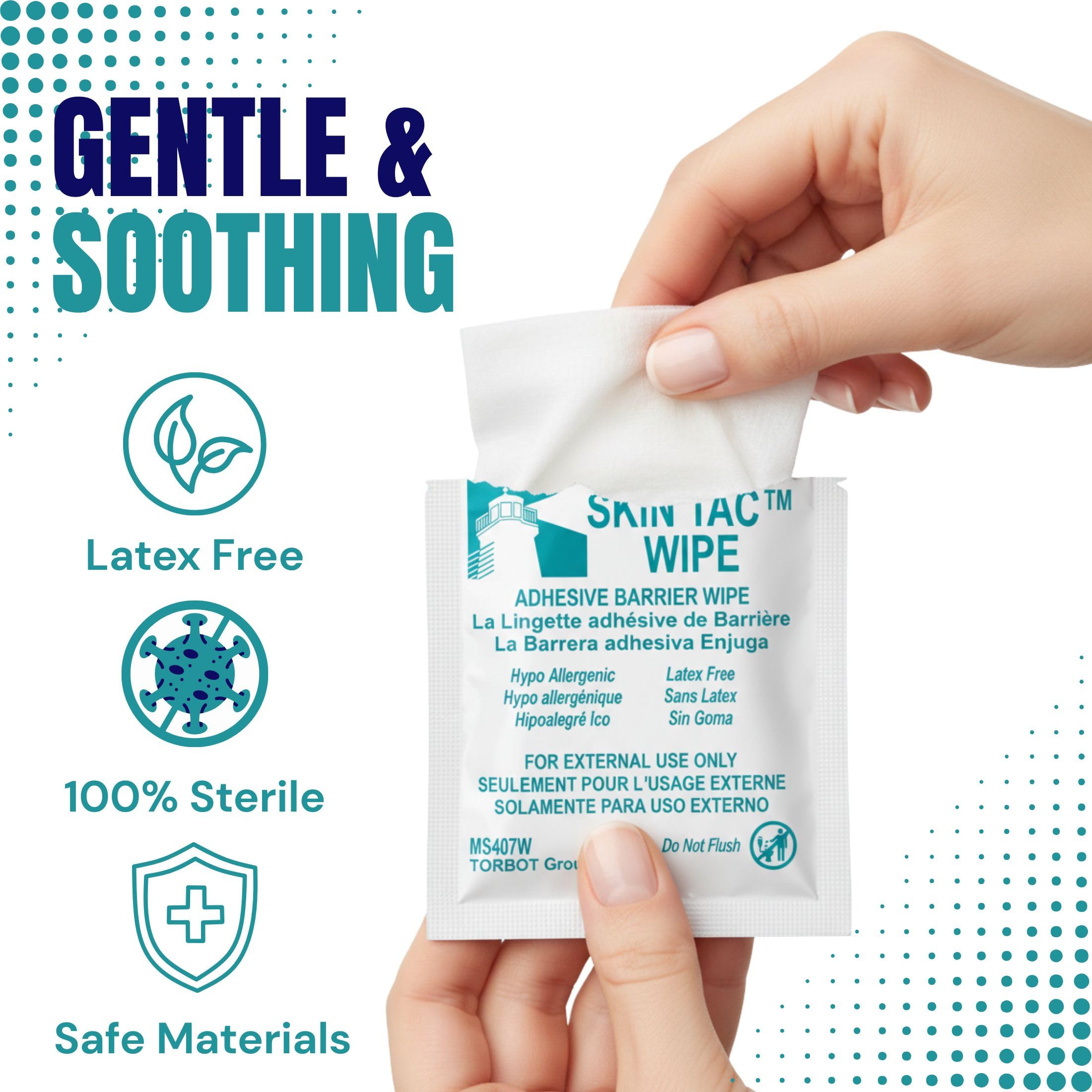 Torbot Skin Tac Adhesive Barrier Wipe - Latex-Free

