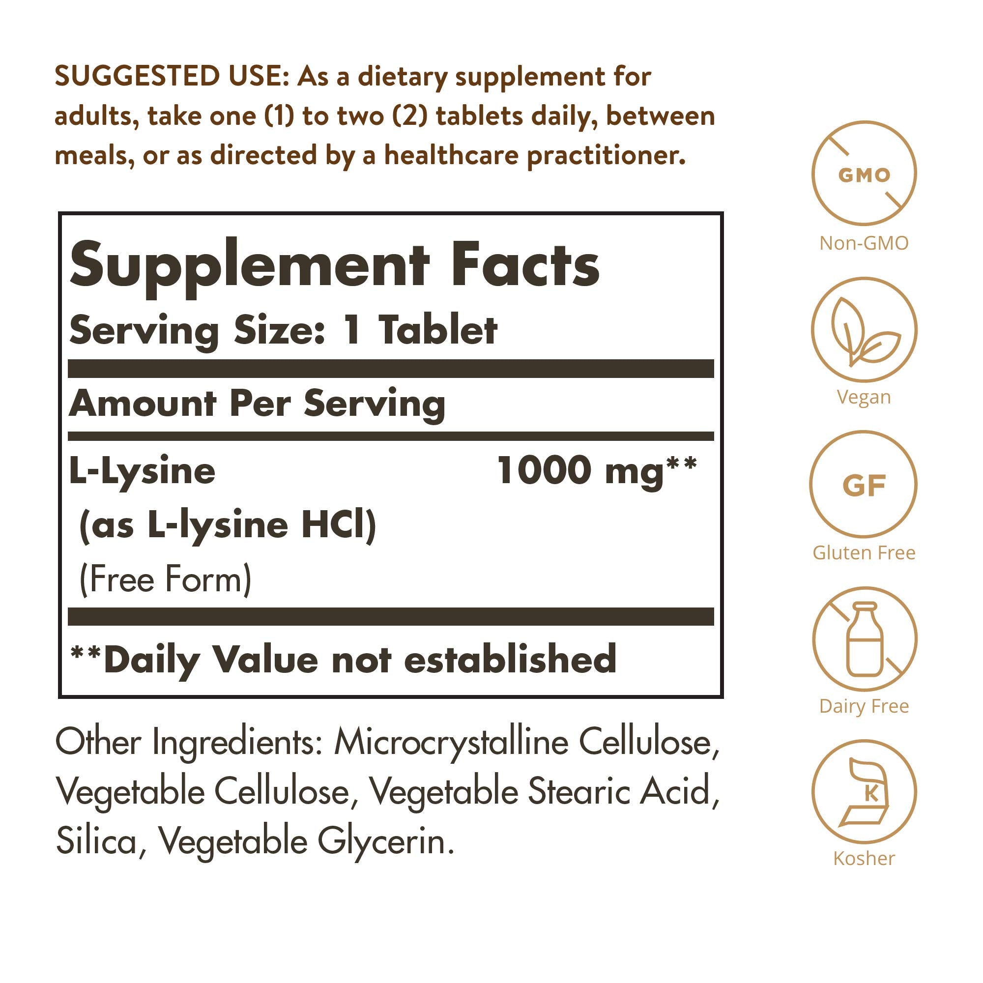 Solgar L-Lysine 1000 mg Supplement for Skin & Collagen

