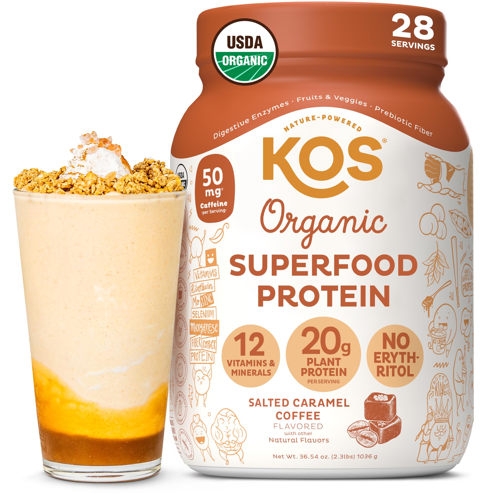 KOS Plant-Based Vegan Protein Powder - Pea Protein Blend