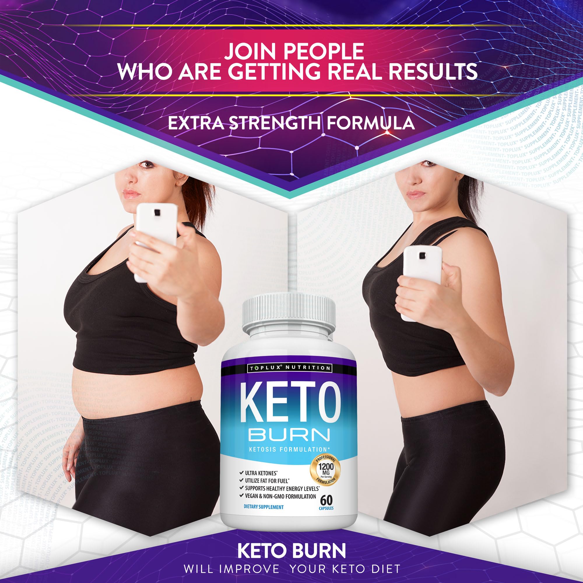 Toplux Keto Burn Pills Ketosis Support Fat Burner

