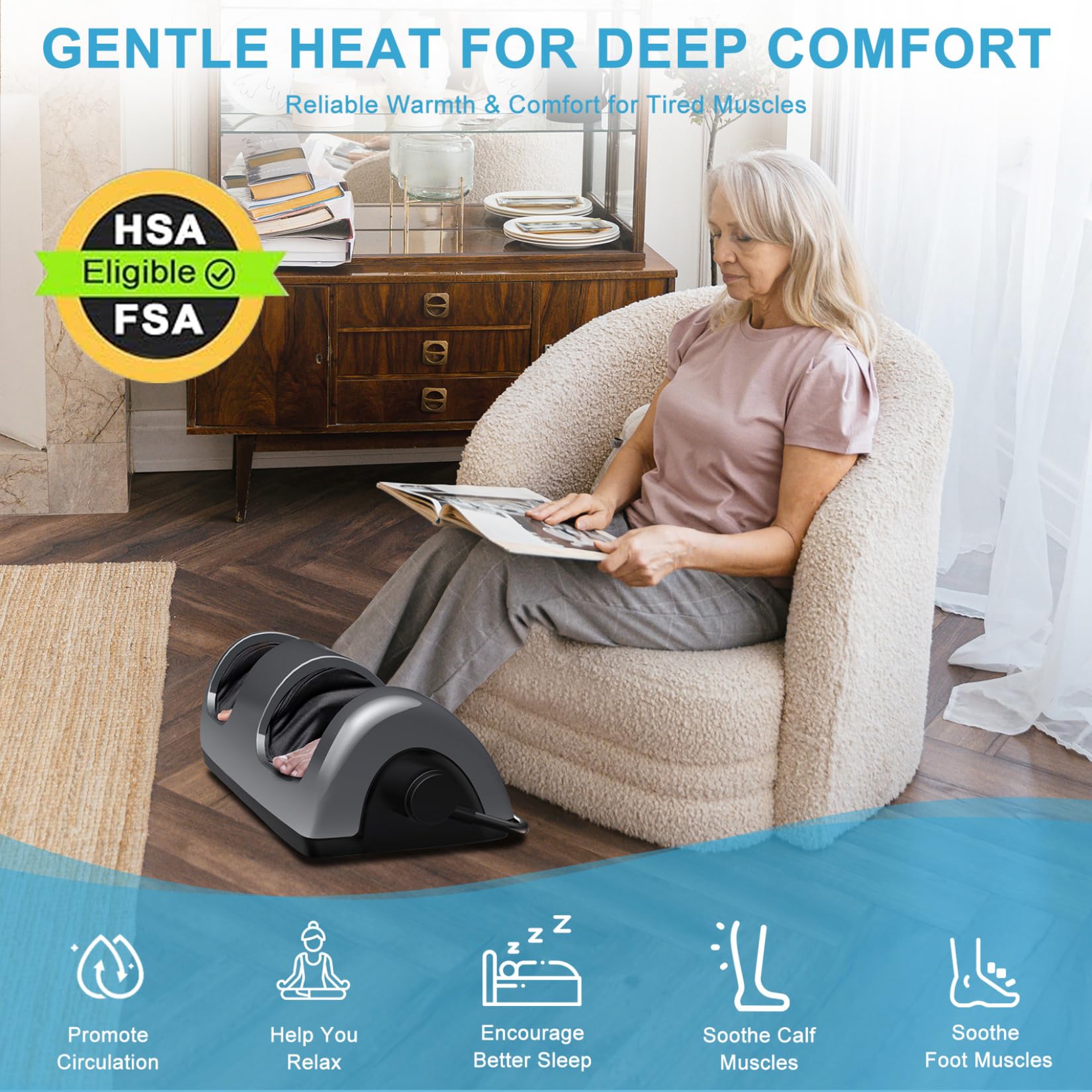 TISSCARE Shiatsu Foot Massager with Heat – Home Use

