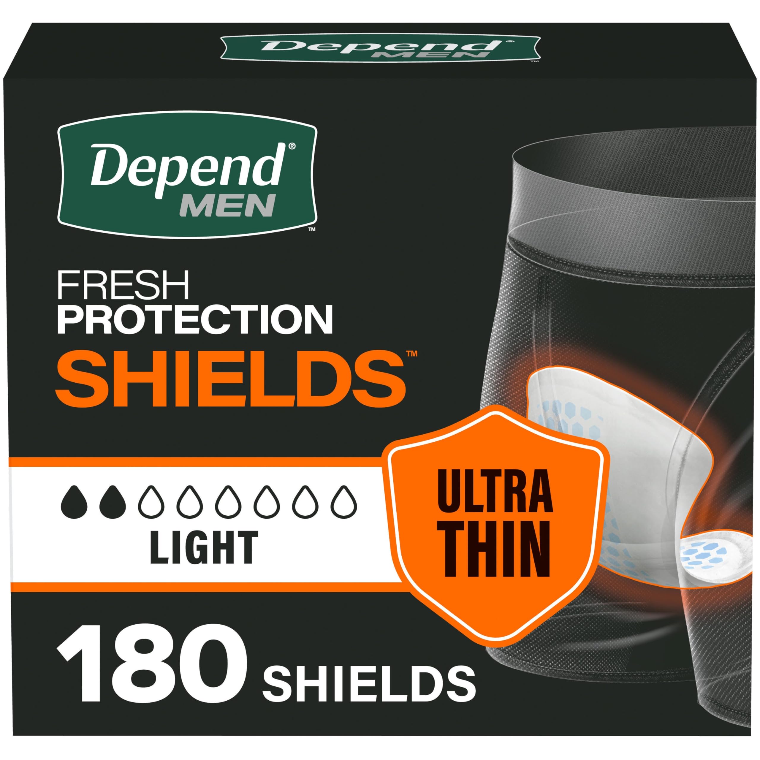Depend Shields for Men Incontinence Pads - Light Absorbency