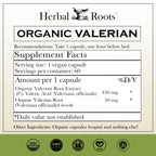 Herbal Roots Valerian Root Capsules - Organic Non-GMO

