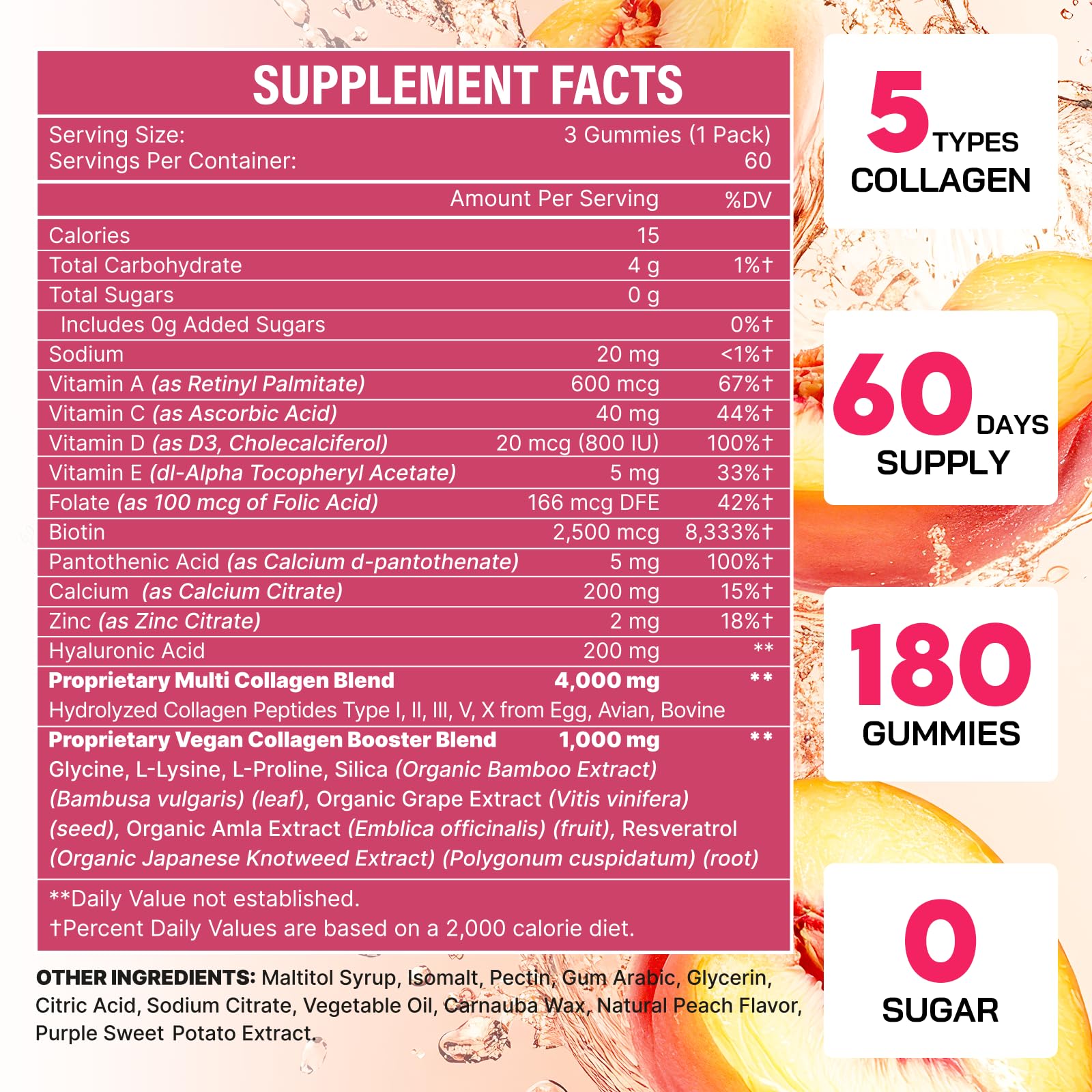 Hydrolyzed Collagen Gummies for Skin, Hair, Nails and Joints

