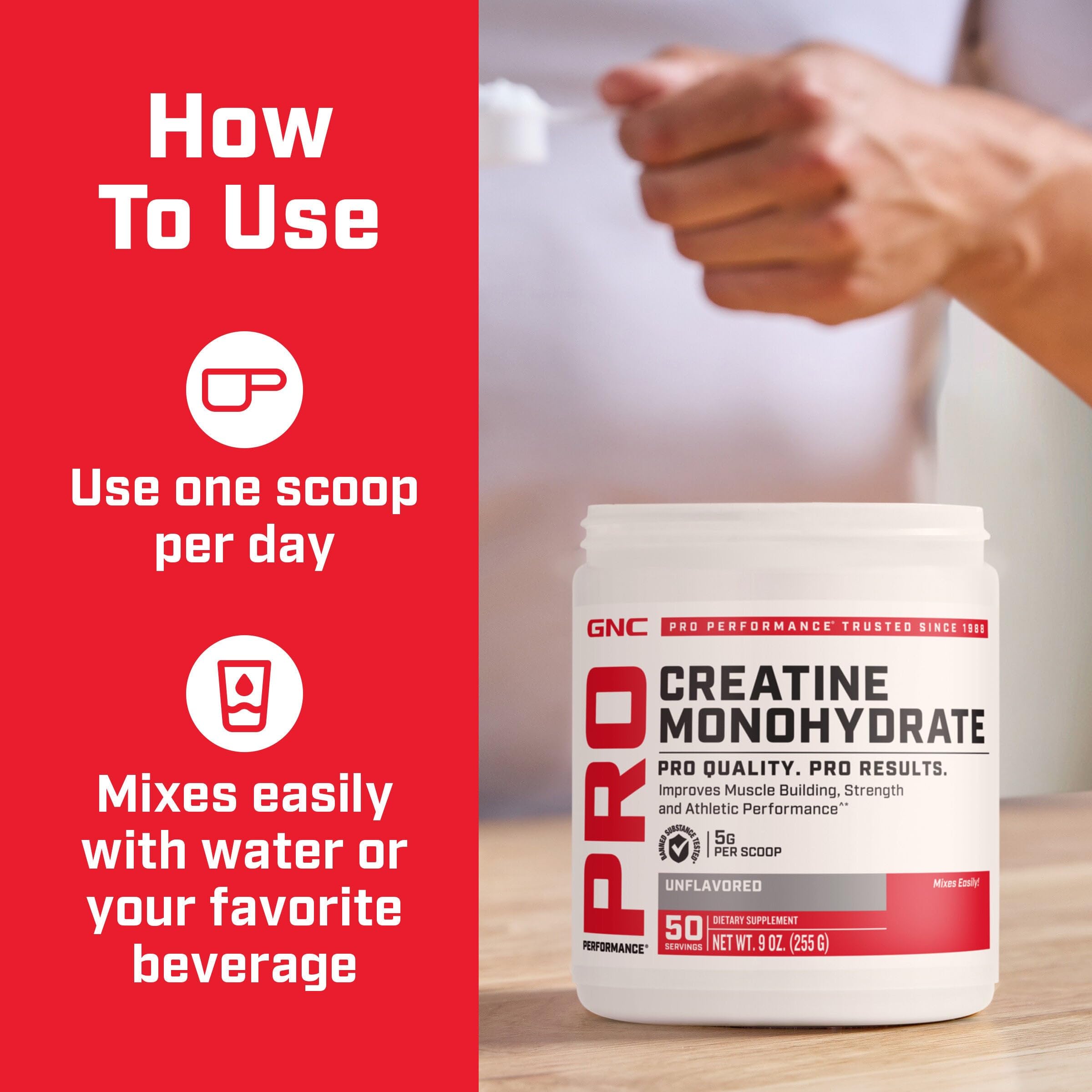 GNC Pro Performance Creatine Monohydrate Powder | Micronized

