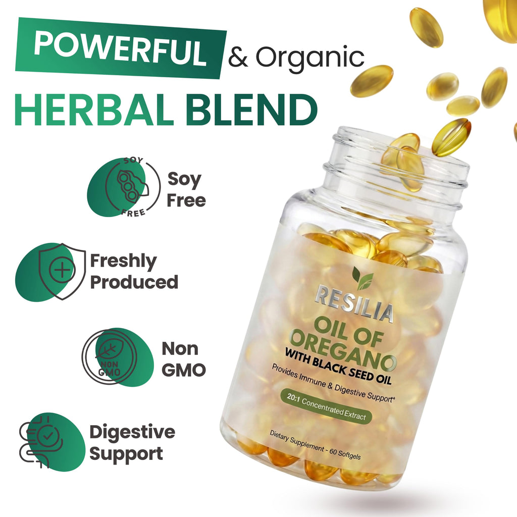 Resilia Oil of Oregano & Black Seed Softgels for Immunity

