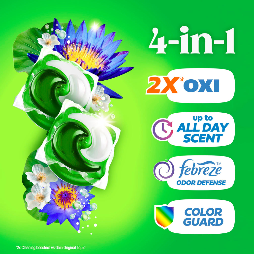 Gain Flings Waterfall Delight Laundry Pods 4-in-1

