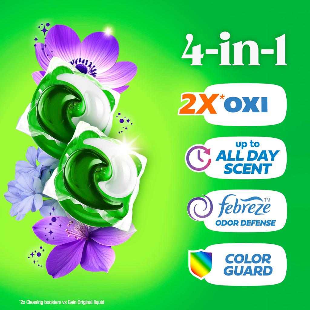 Gain Flings Laundry Detergent Pods Odor Defense + Color Guard

