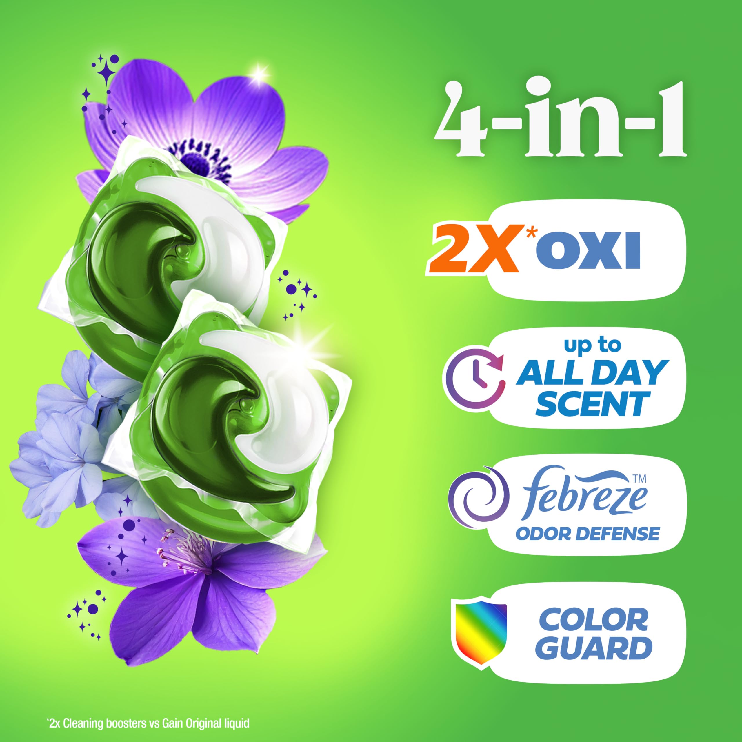 Gain Flings Laundry Detergent Pods Odor Defense + Color Guard

