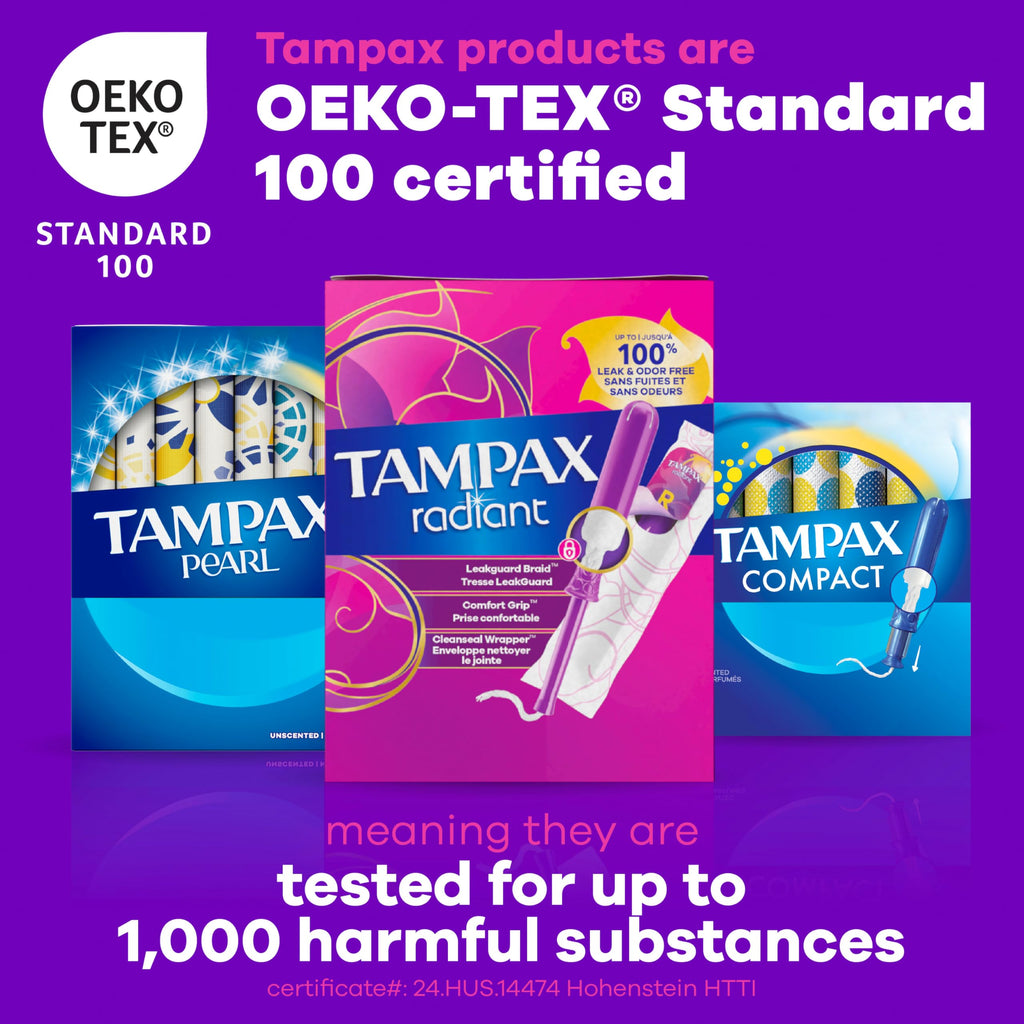 Tampax Radiant Tampons with LeakGuard Braid | Protection

