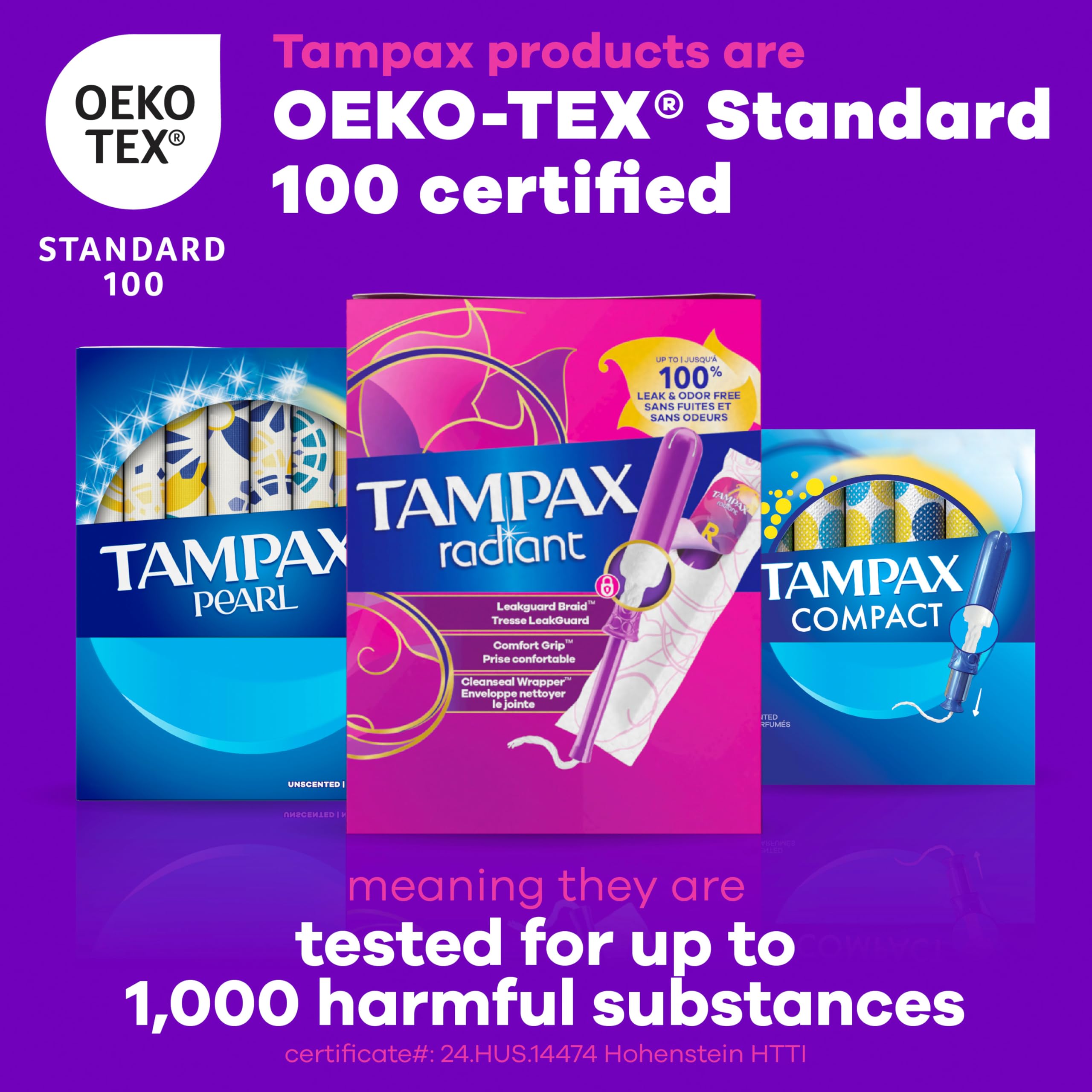 Tampax Radiant Tampons with LeakGuard Braid | Protection

