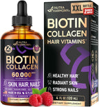 Biotin & Collagen Liquid Drops for Hair, Skin & Nails – Raspberry Flavor