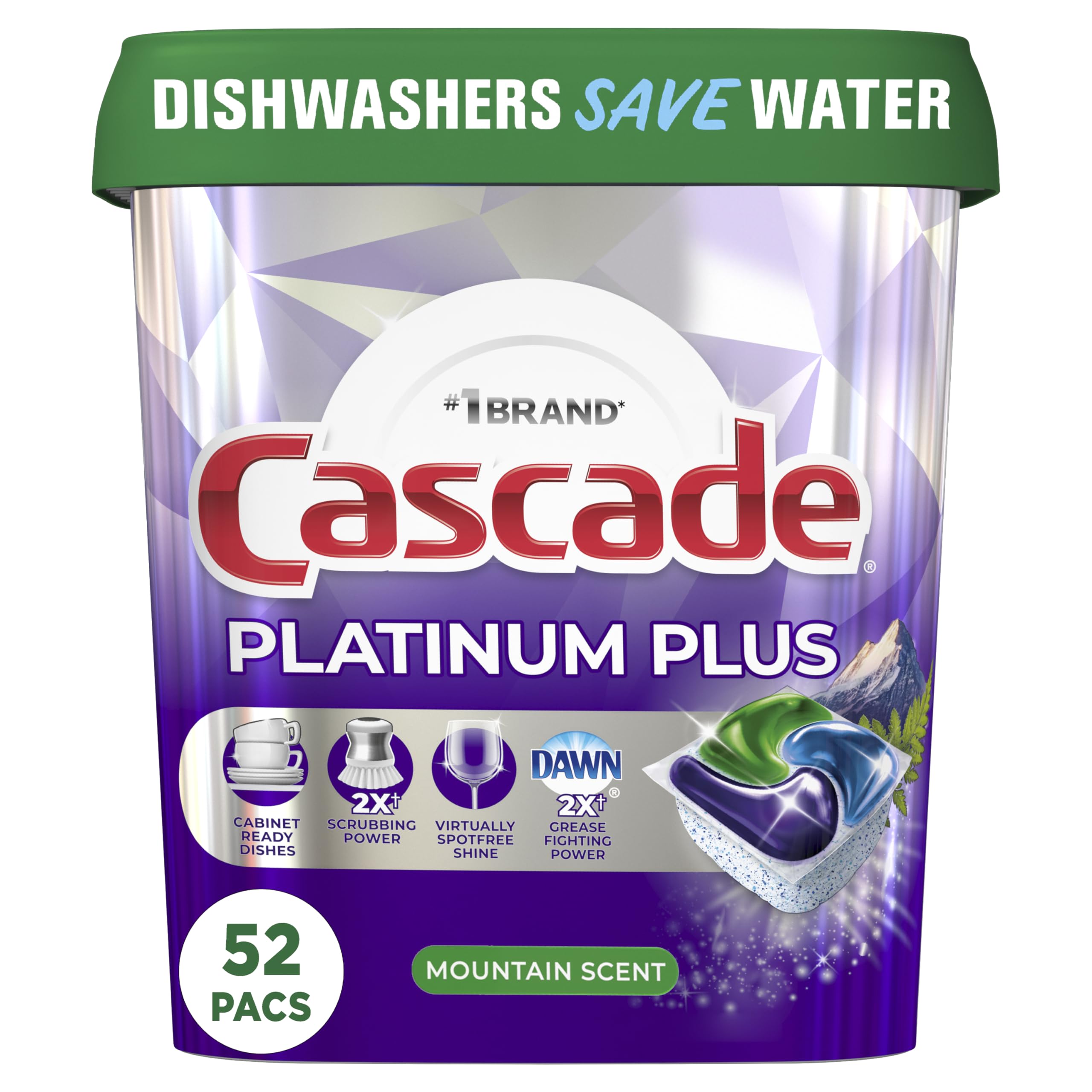 Cascade Platinum Plus ActionPacs Dishwasher Detergent Pods