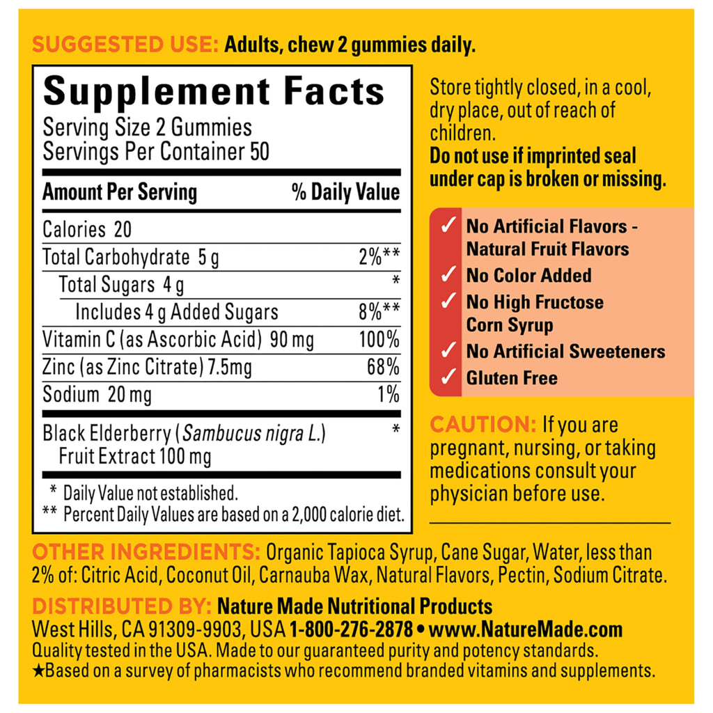 Nature Made Elderberry Gummies for Immune Support

