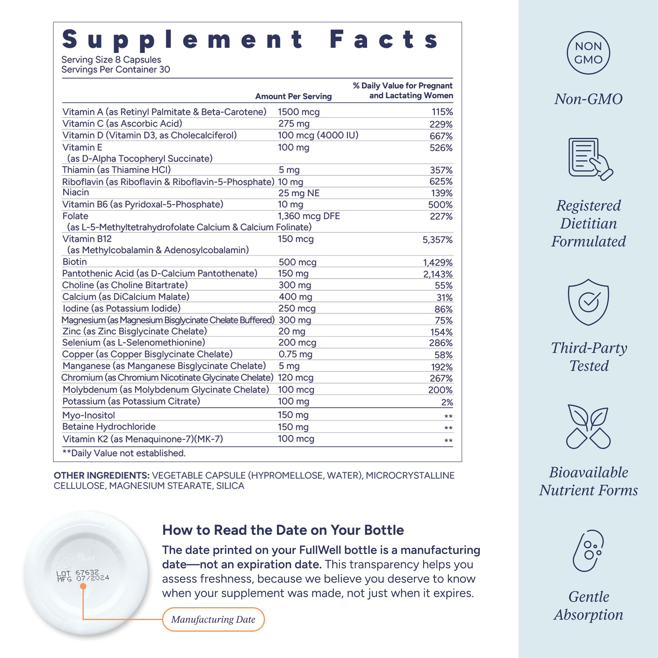 FullWell Prenatal Multivitamin for Healthy Pregnancy

