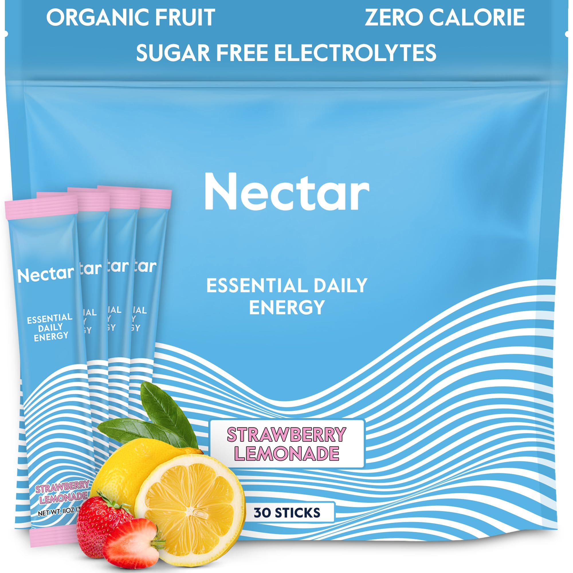 Nectar Organic Caffeine Energy Booster Powder with B12