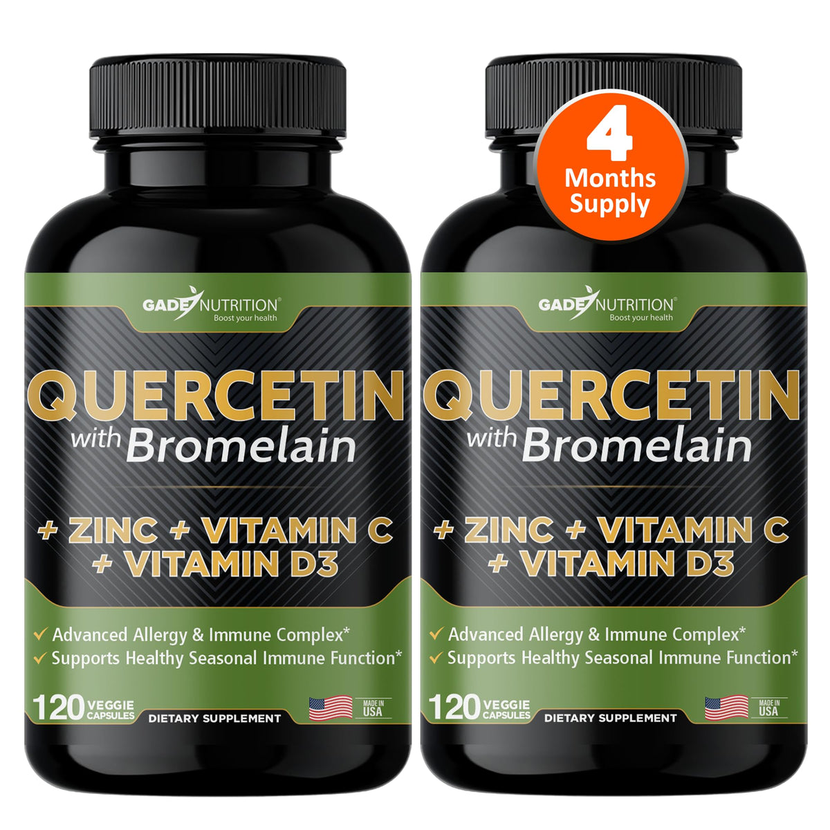 Gade Nutrition Quercetin with Bromelain Immune Support Capsules