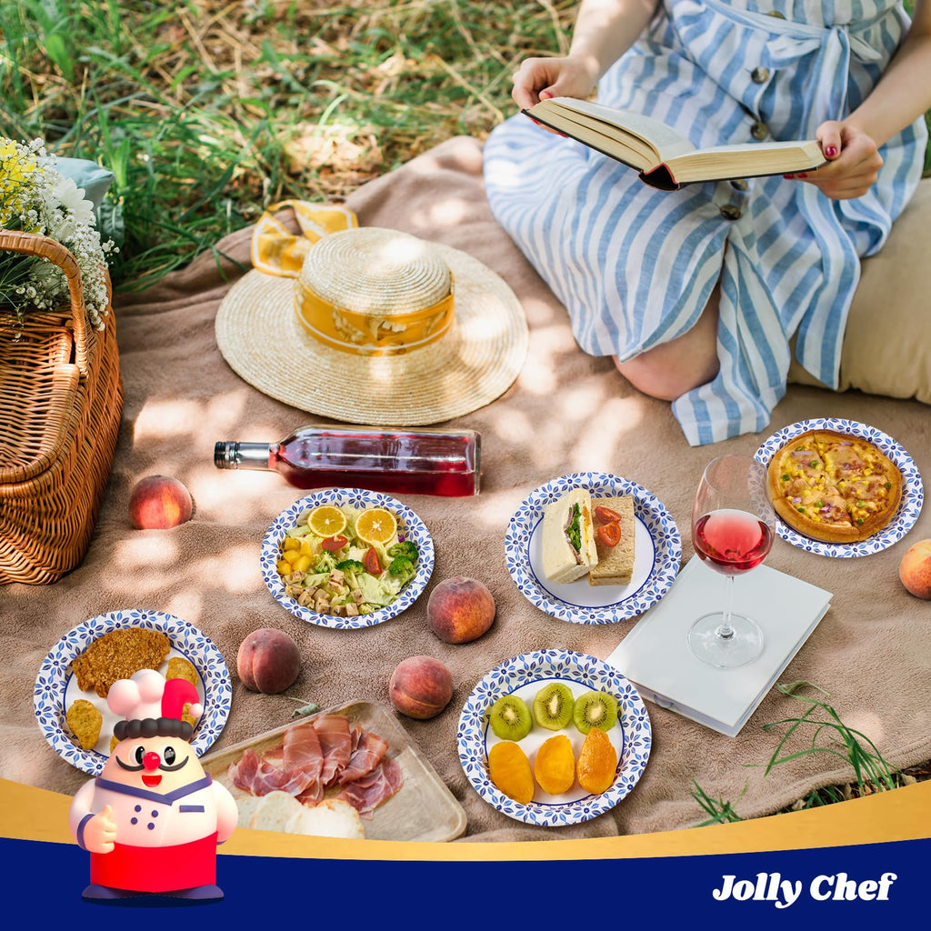Disposable Paper Plates by JOLLY CHEF - Heavy-Duty

