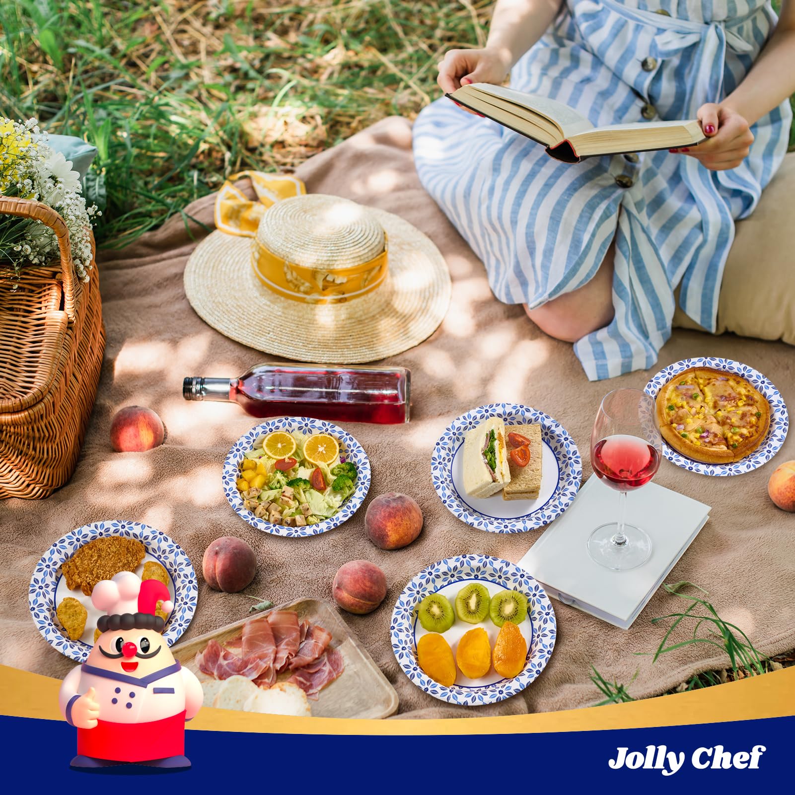 Disposable Paper Plates by JOLLY CHEF - Heavy-Duty

