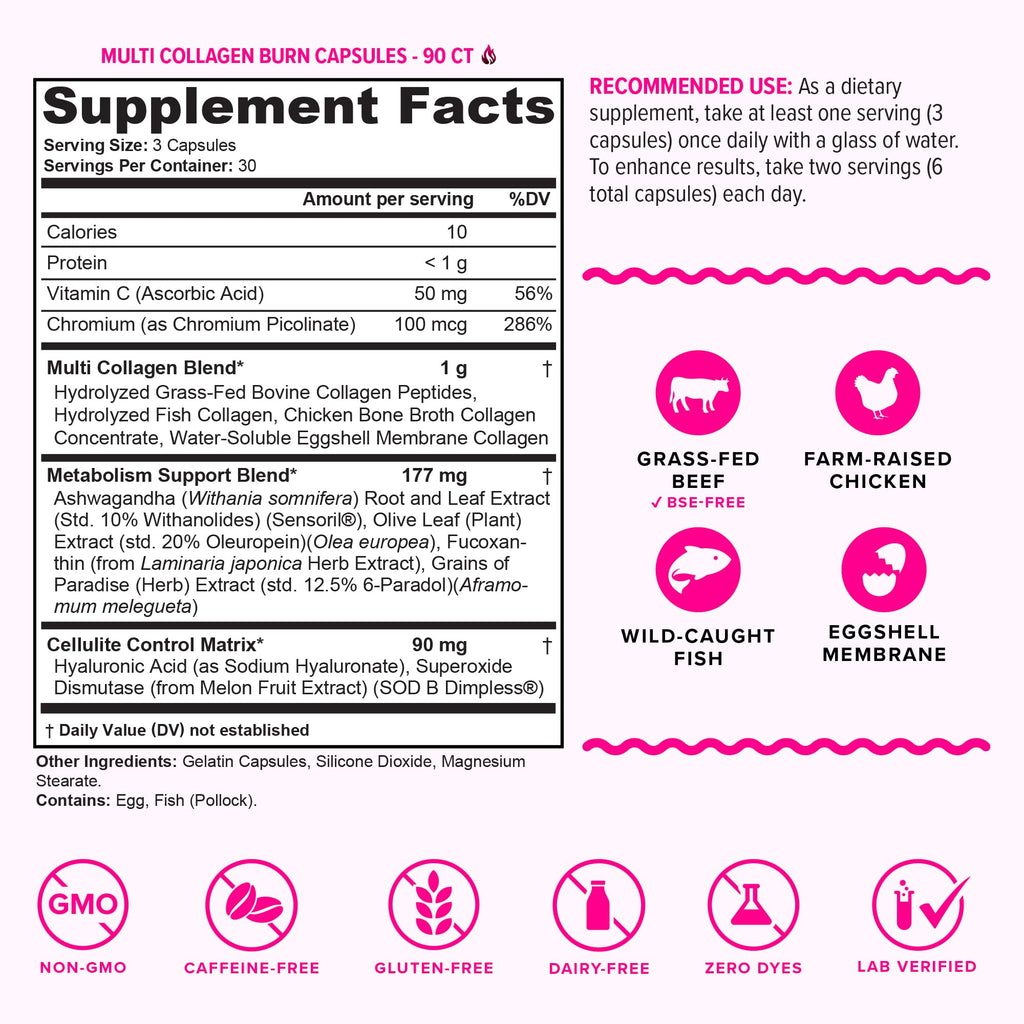 Multi Collagen Burn - Multi-Type Collagen Capsules


