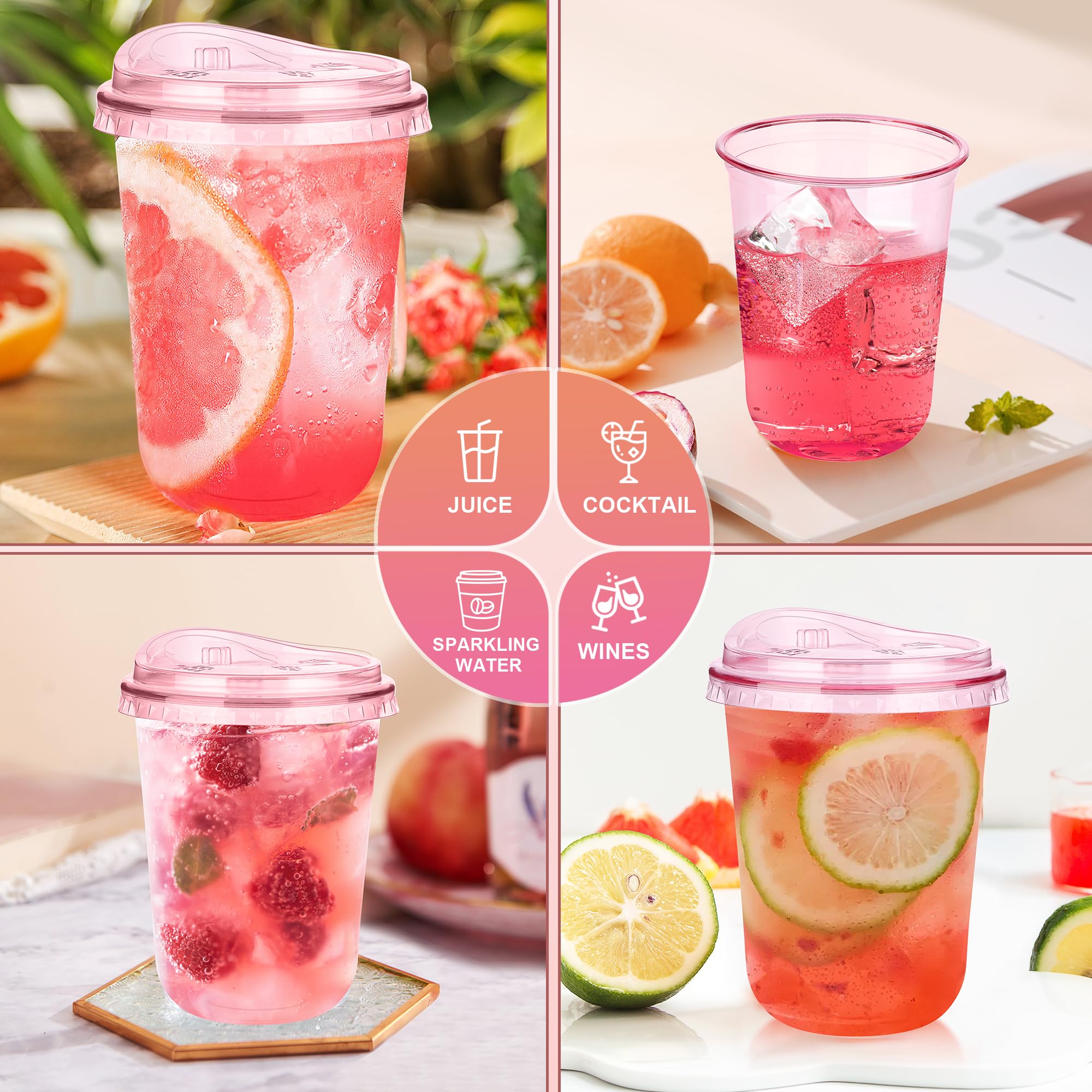 KesaPlan Disposable PET Cups with Sip Lids

