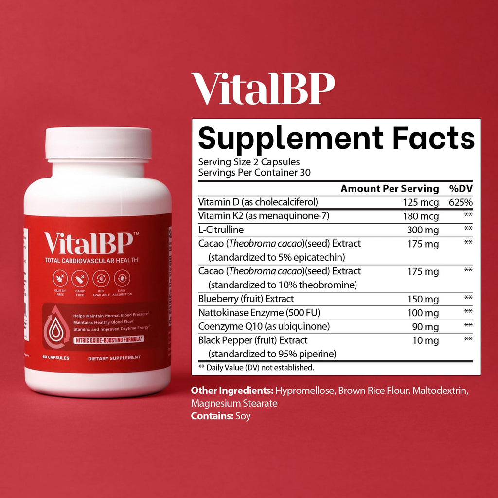 Vital BP Blood Pressure Support with CoQ10 L-Citrulline K2 D3

