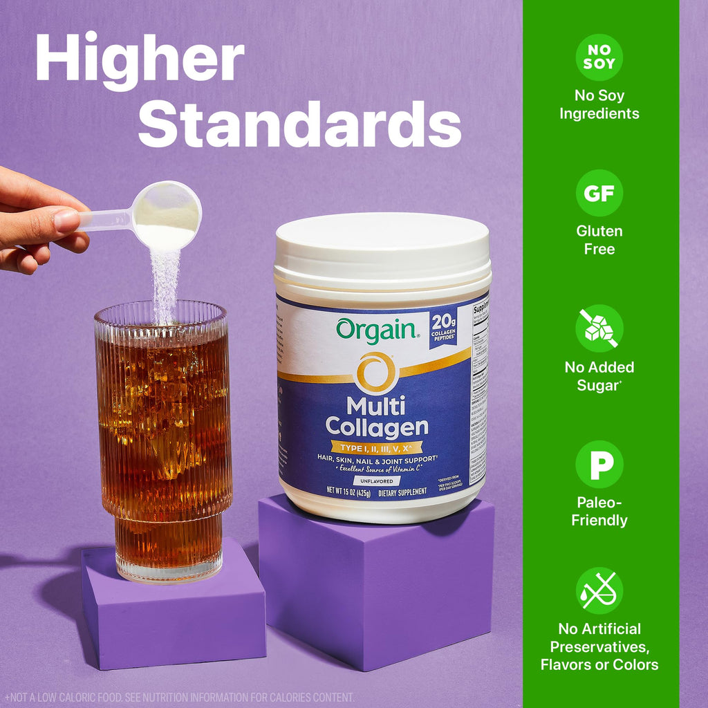 Orgain Multi Collagen Peptides Powder for Hair, Skin, Nails

