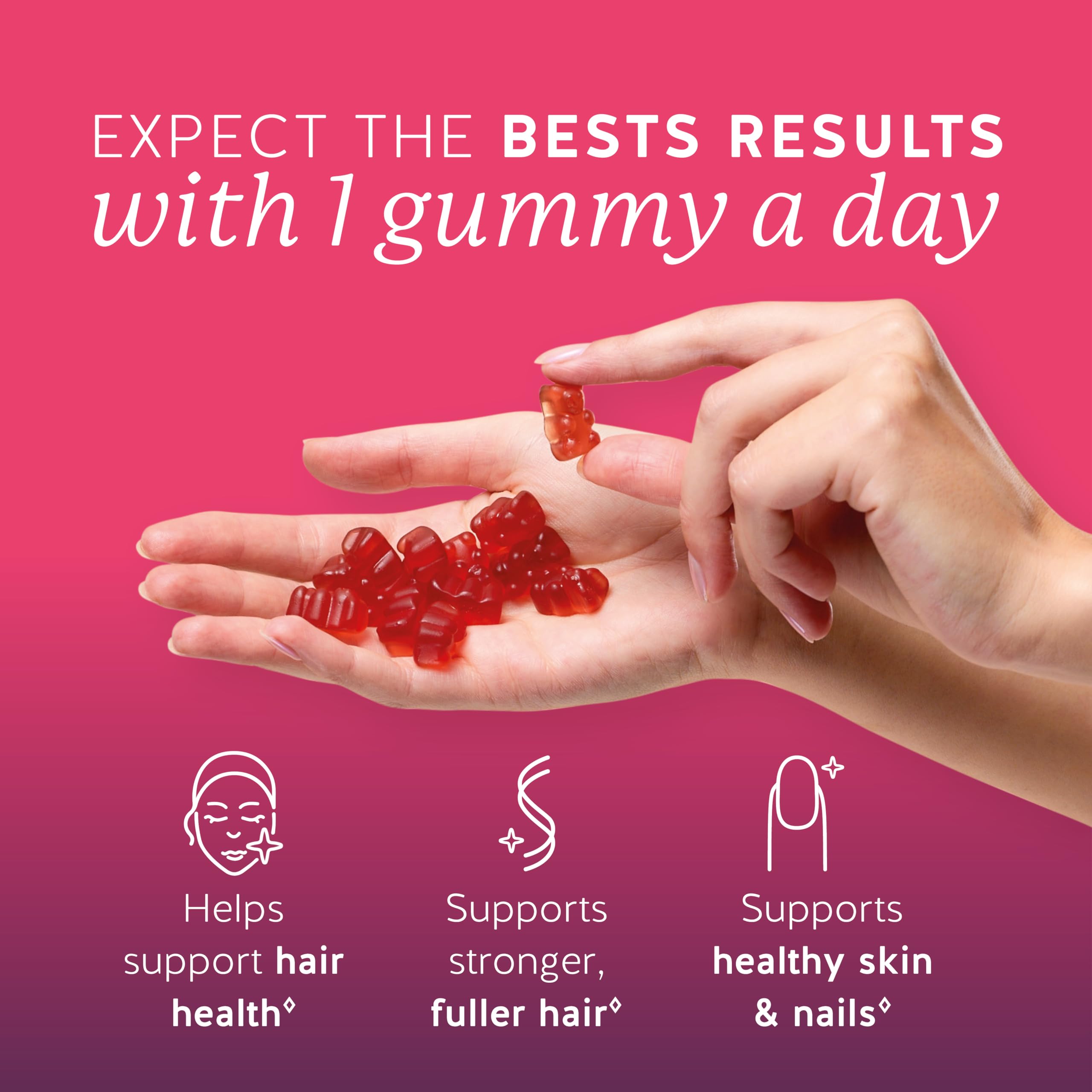 Biotin Gummies for Hair, Skin & Nails - 5,000 mcg Vegan

