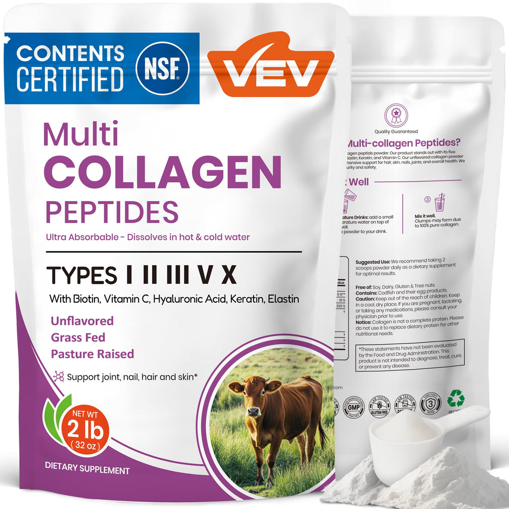 VEV Multi Collagen Peptides Powder Types I to X

