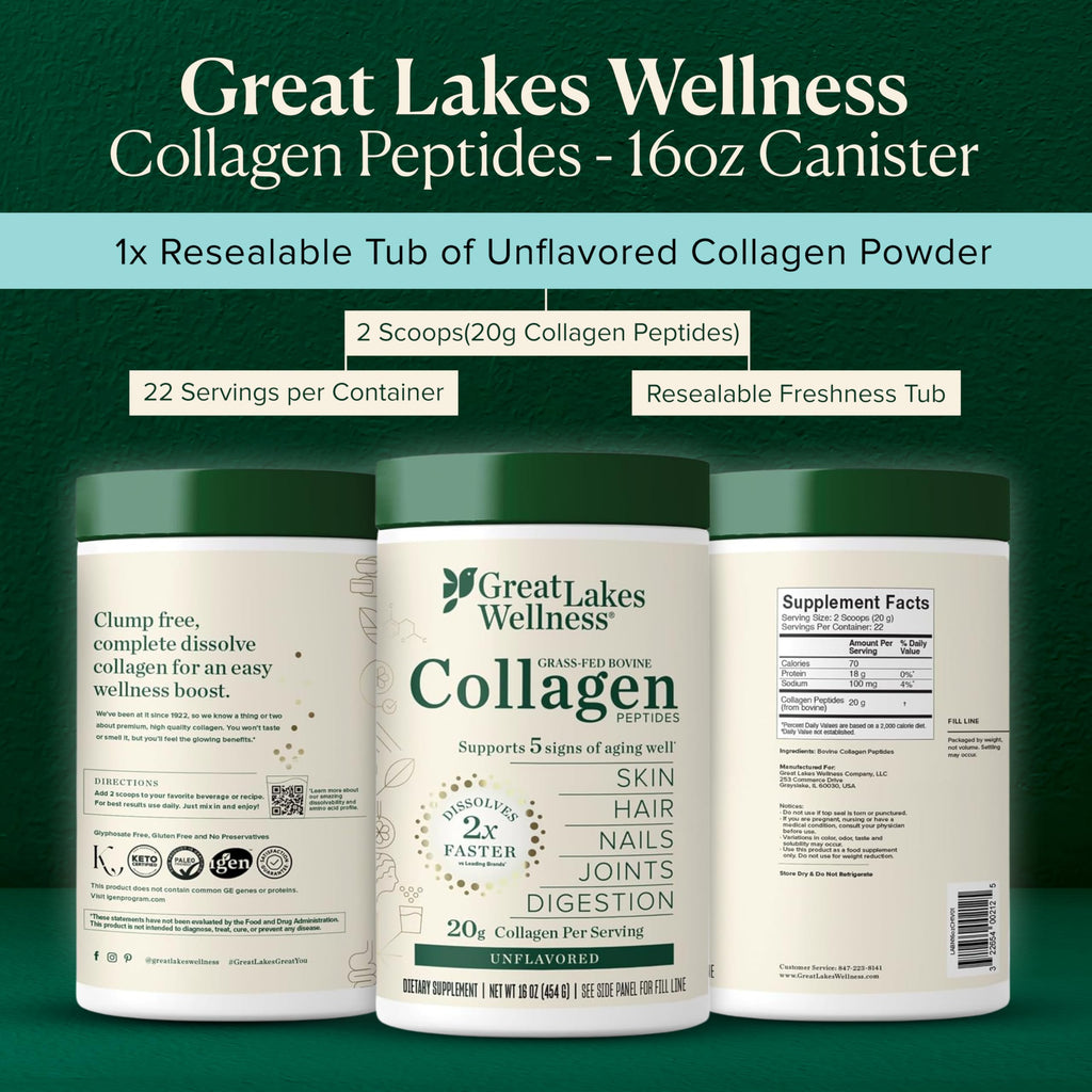 Great Lakes Wellness Collagen Peptides Powder Hydrolyzed

