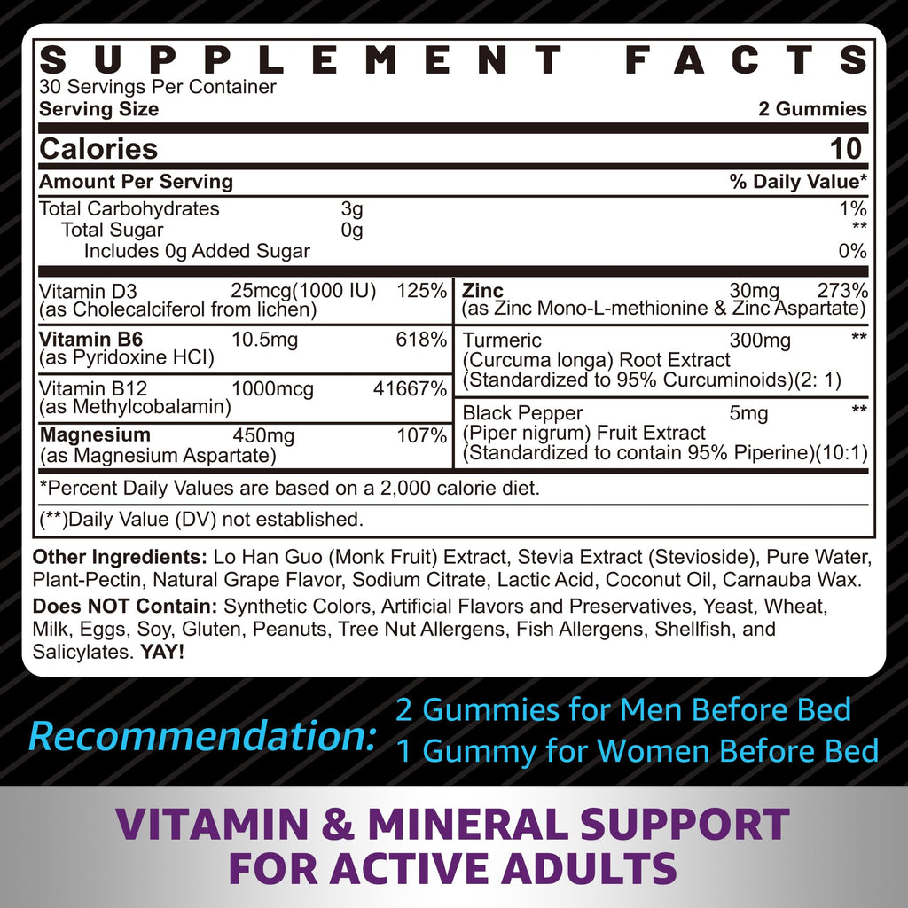 Neviss Zinc Magnesium Aspartate Gummies with Turmeric

