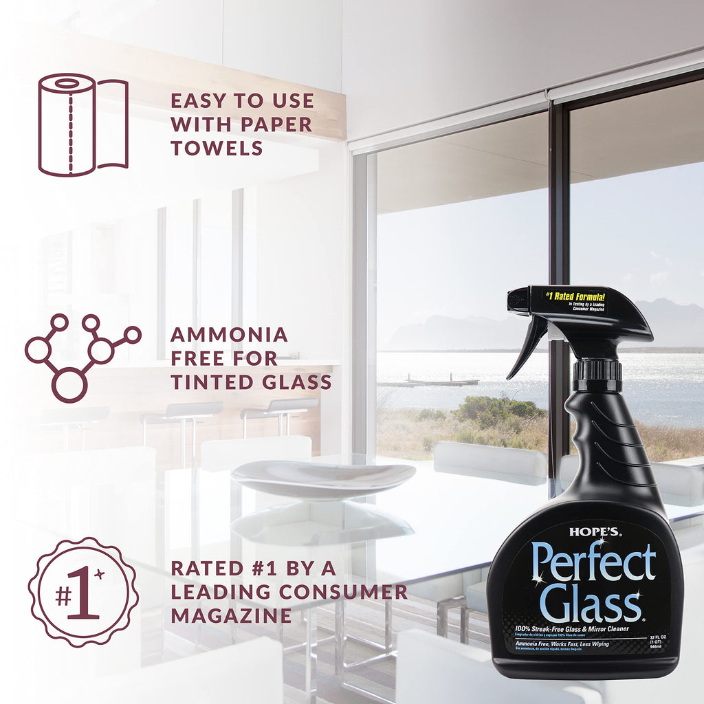 HOPE'S Perfect Glass Cleaner - Streak-Free & Ammonia-Free

