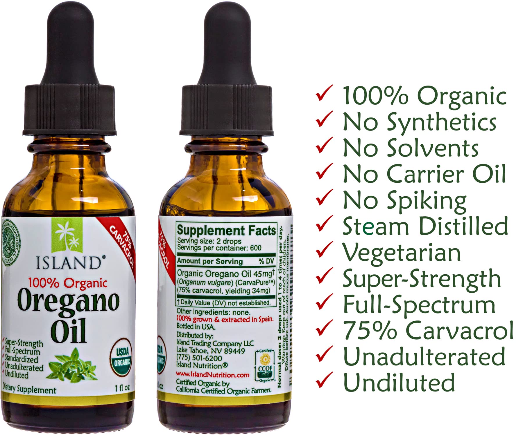 Oregano Oil Drops by Island Nutrition

