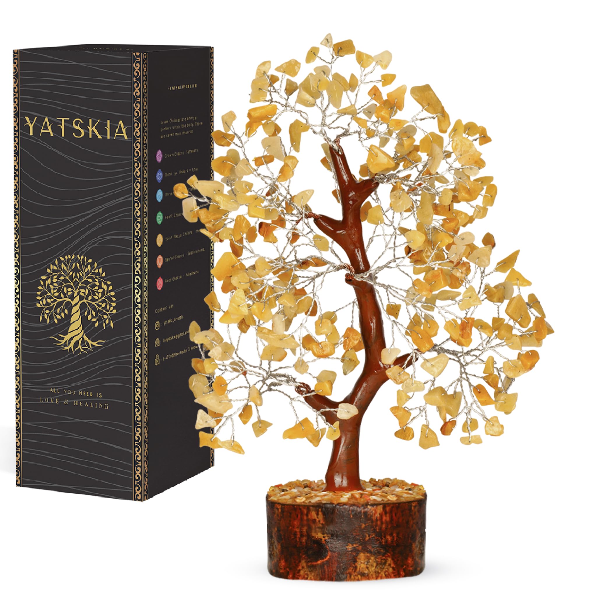 YATSKIA Crystal Tree Sculpture with Natural Crystals