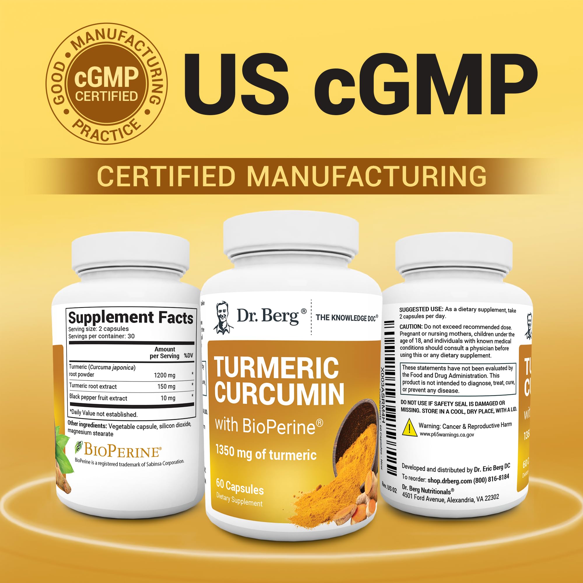 Dr. Berg Turmeric Curcumin with BioPerine - 1350 mg

