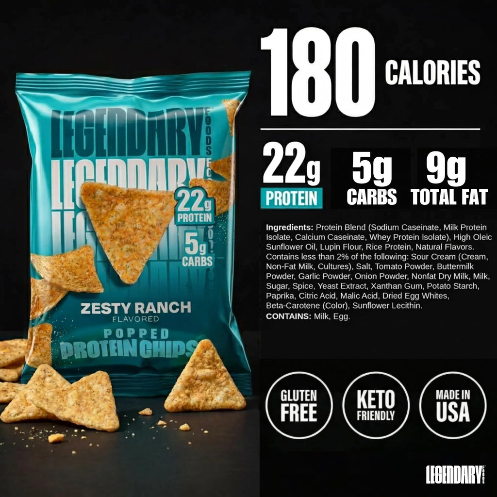 Protein Chips by Legendary Foods - 22g Protein 4g Net Carbs

