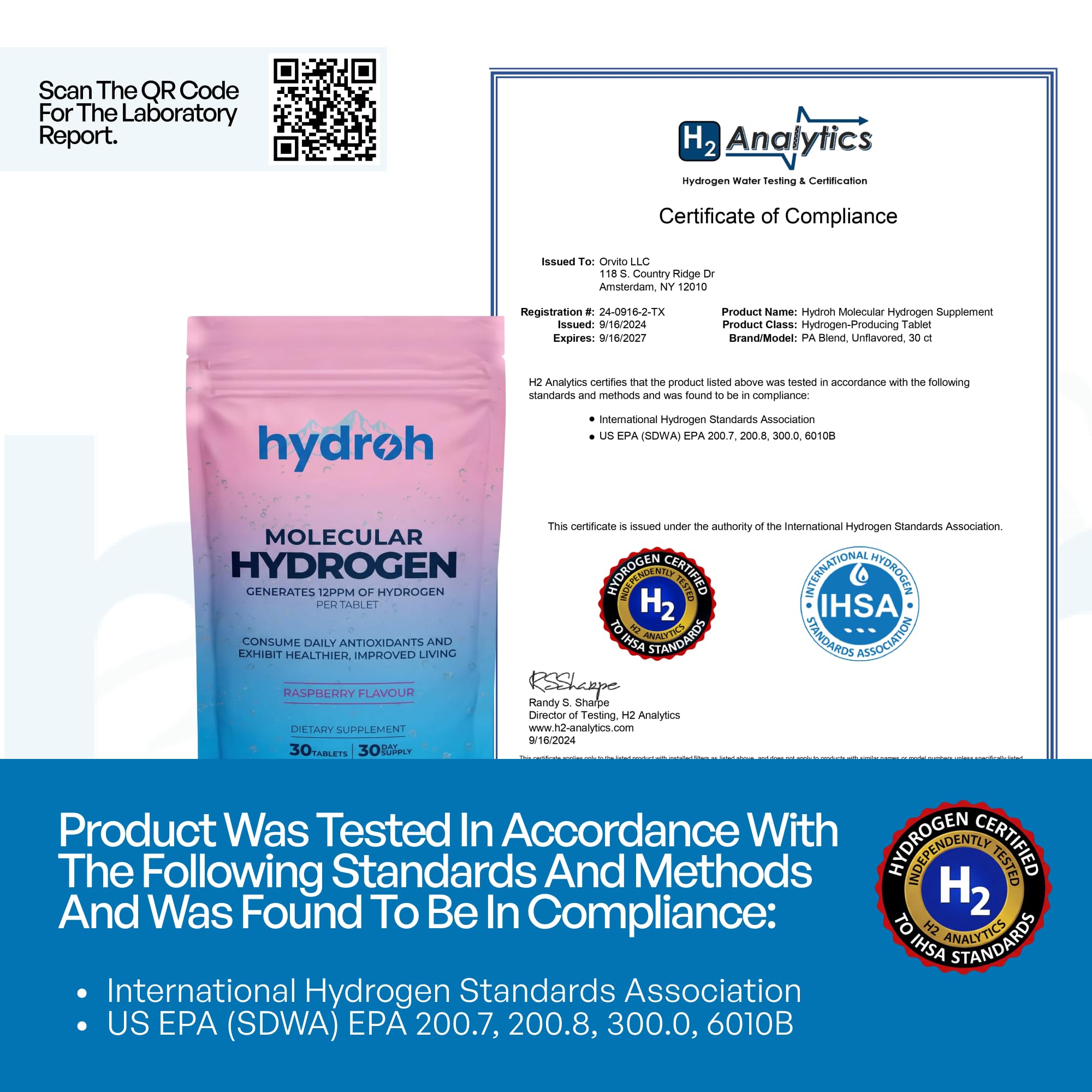 Hydrogen Water Tablets for Drinking Water - Quick-Dissolve

