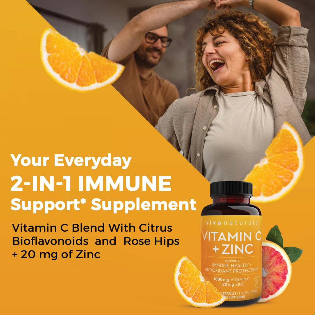 Viva Naturals Vitamin C and Zinc Supplement Immune Support

