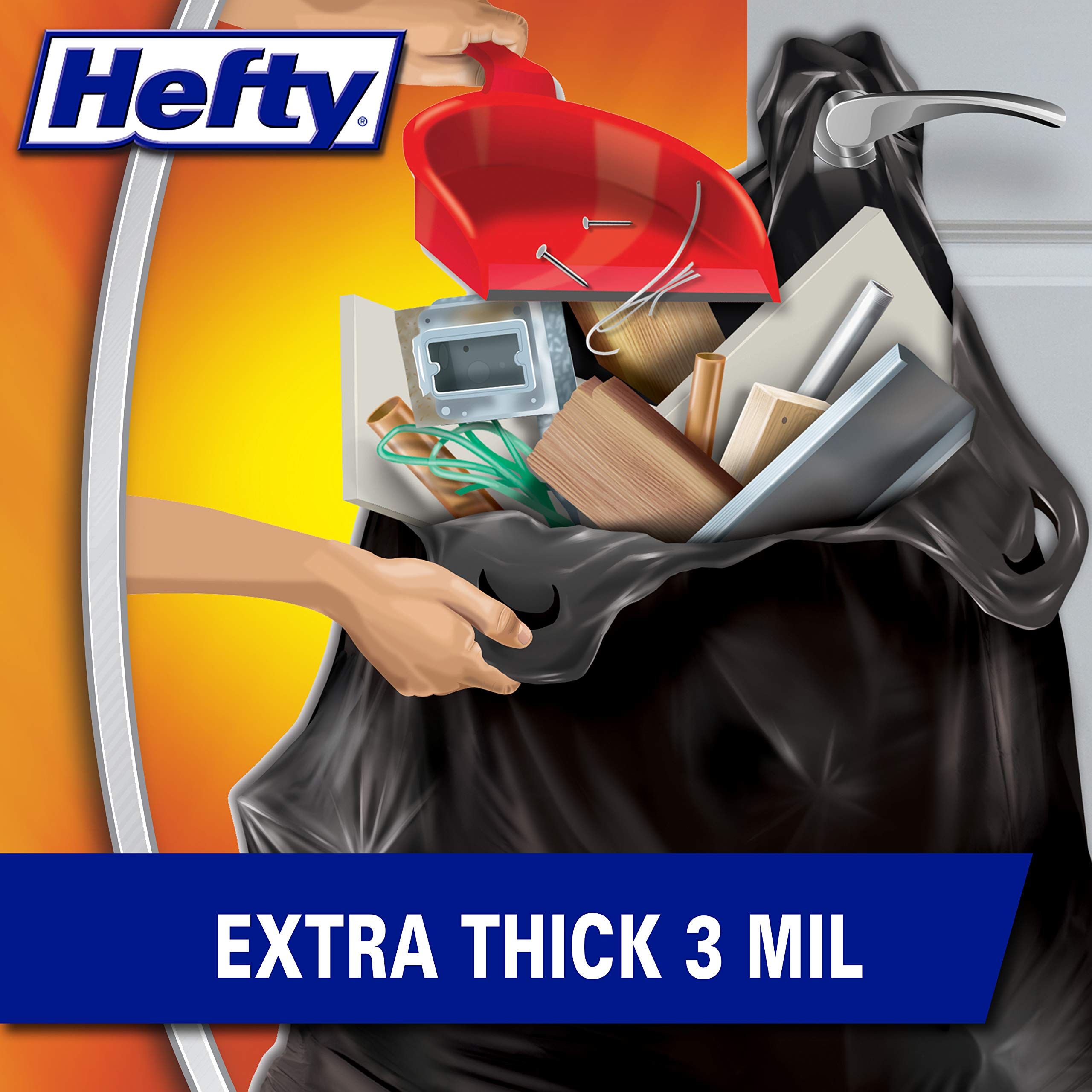 Hefty Load & Carry Heavy Duty Contractor Trash Bags | Durable

