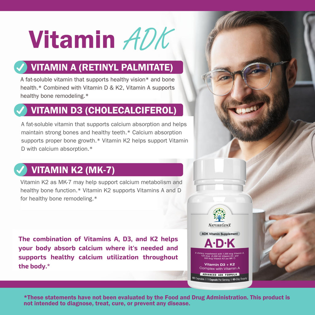 NatureGenX ADK Vitamin Supplement for Bone Health

