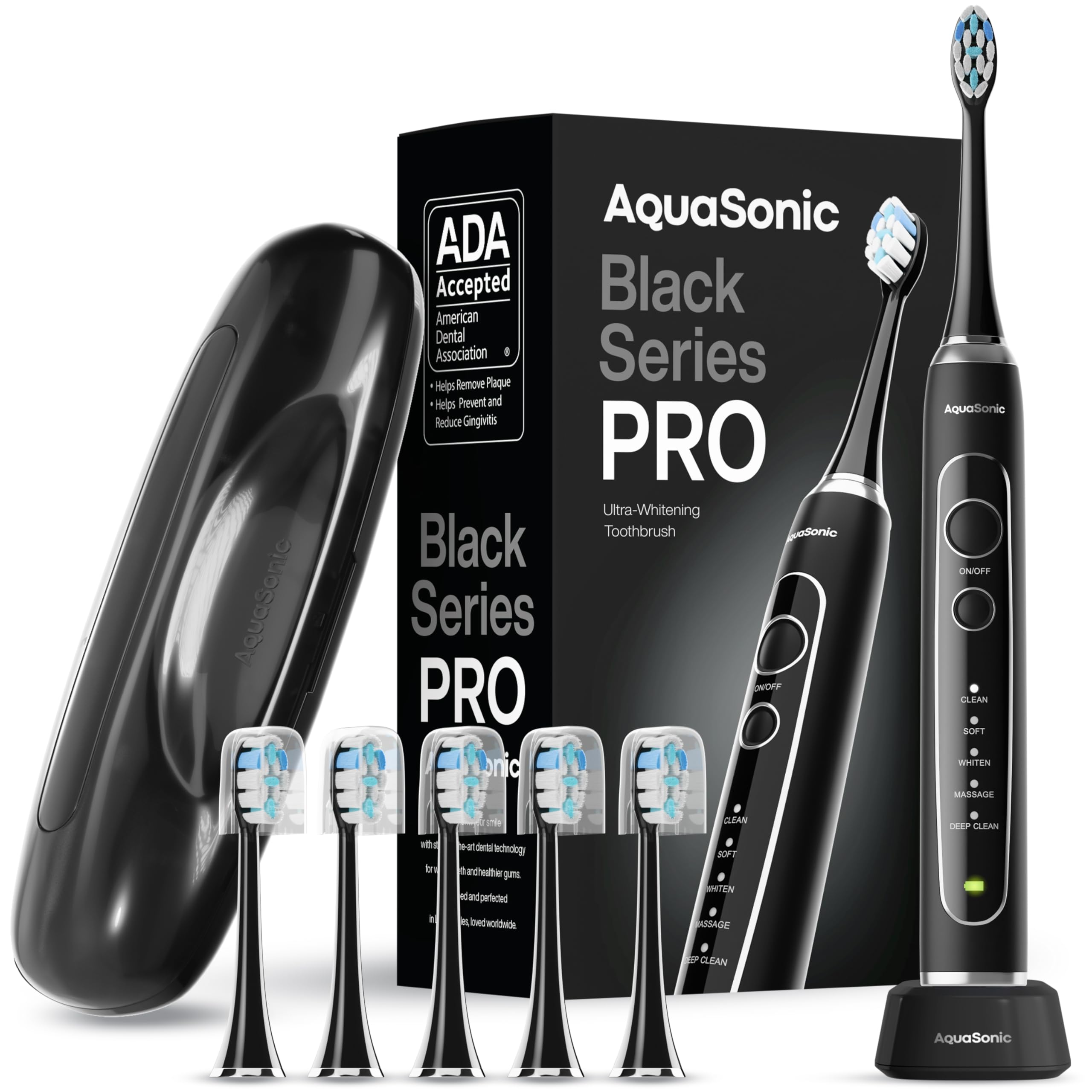 Aquasonic Black Series Electric Toothbrush | 5 Modes

