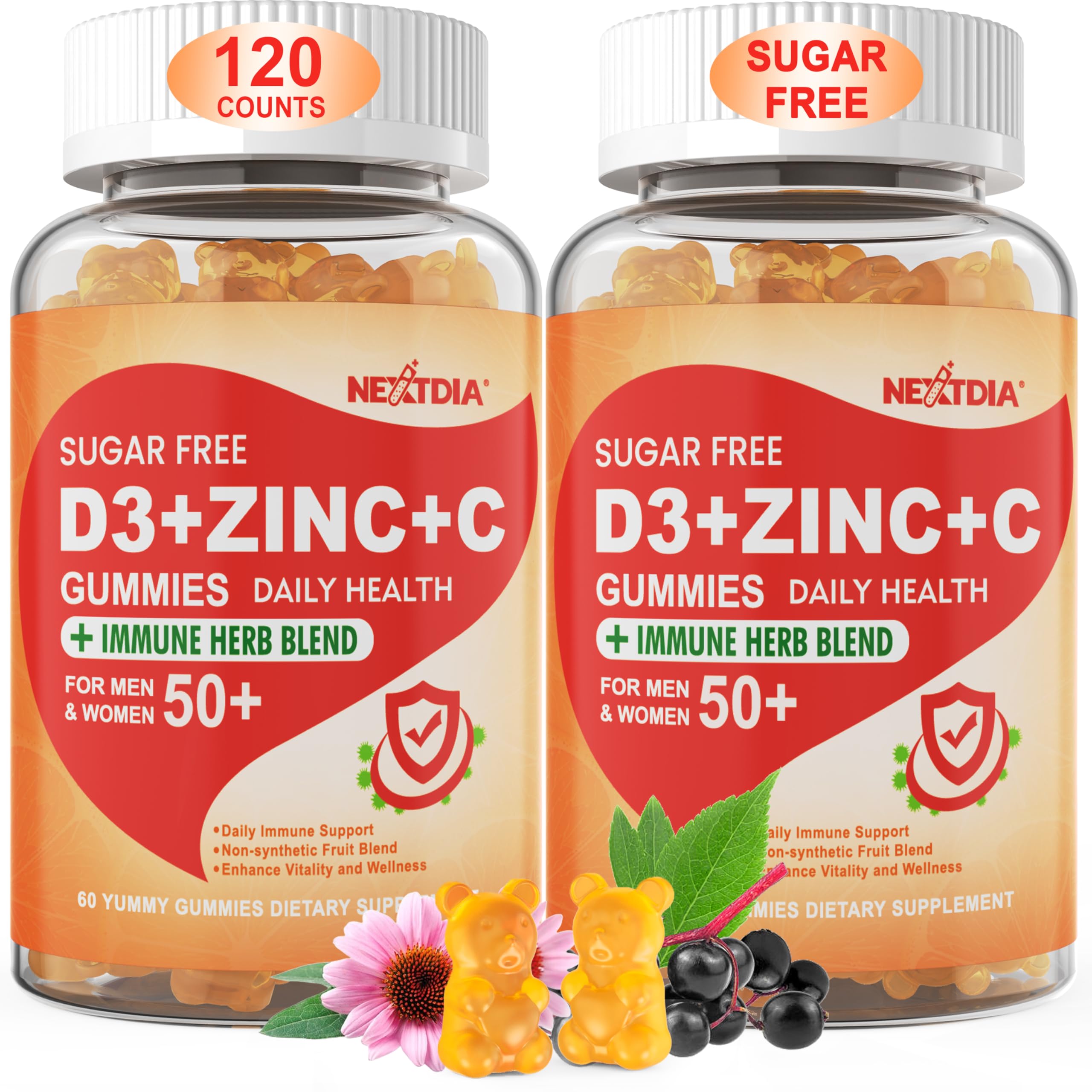 Vitamin C D3 Zinc Gummies for Immune Support | Nextdia

