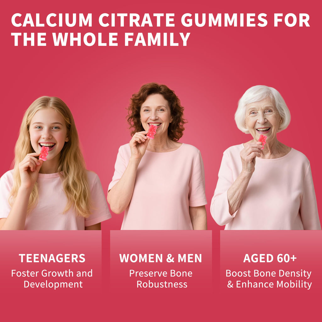 Calcium Citrate Gummies 1200 mg – Vegan Peach Flavor

