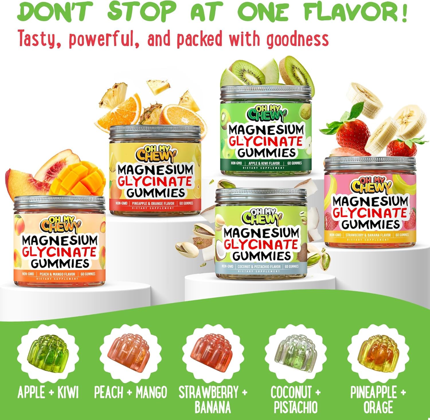 OH MY CHEWY Magnesium Glycinate Gummies for Sleep Support


