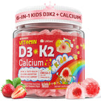 Vitamin D3 K2 Calcium Gummies for Kids & Teens, Sugar-Free