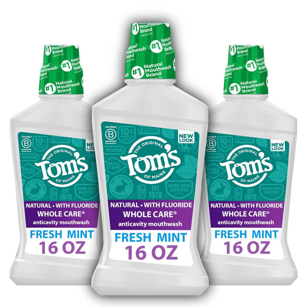 Tom's of Maine Whole Care Fluoride Mouthwash | Alcohol-Free

