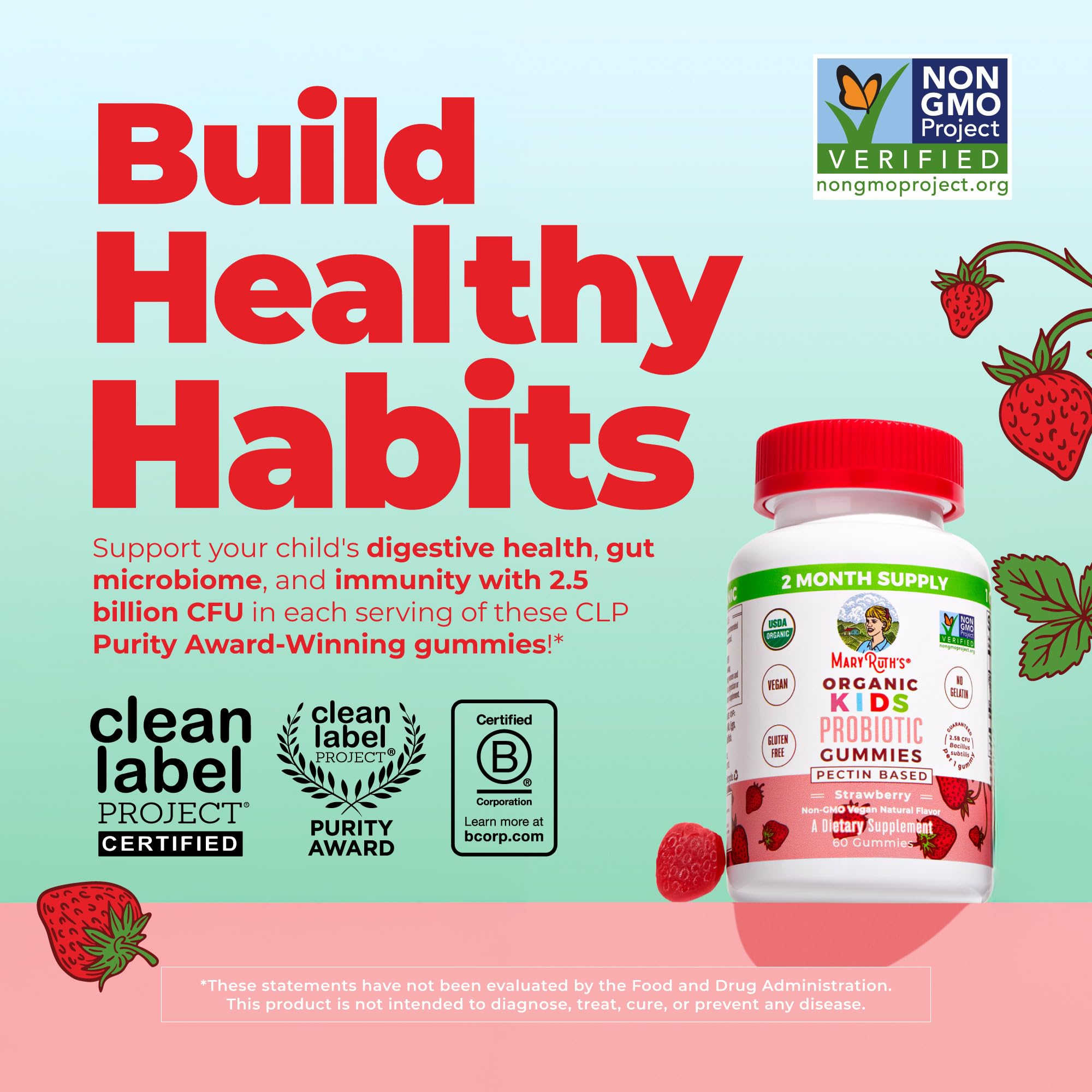 MaryRuth Organics Kids Probiotics Gummies | Digestive Health

